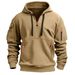 Spring And Autumn Men's Hoodie, Zippered Multi-pocket Long-sleeved Pullover, Sporty Casual Jacket_viptrois.com