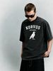 Men's Clothing Heavy Washed Cotton Short Sleeved T Shirt Casual Trend Unisex Summer Ins Black Round Neck Top Trendy Versatile Half Sleeve_viptrois.com