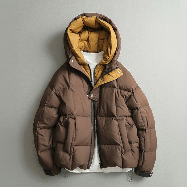 Genuine White 214G Thickened Winter High Gram Weight Color Block Spliced Hooded Goose Down Jacket For Men_viptrois.com