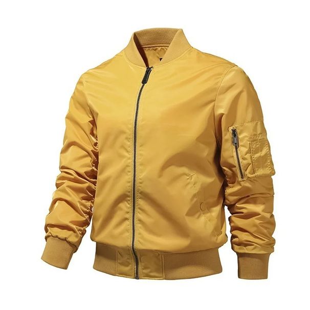 Solid Color Bomber Jacket Men Fashion Aviator Baseball Jacket New In Outerwears Spring Autumn Ropa Hombre Jackets For Men S-5XL_viptrois.com