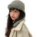 Korean Handmade Crochet For Women's Ear Scarf, One Piece Knitted Headband Hat, Winter Warm Flying Hat_viptrois.com