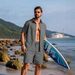 Men's Clothing Sweater Summer Sports Casual Texture Beach Short Sleeved Button Down And Shorts Set_viptrois.com