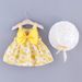 Kids’ Clothing New Summer Girls Cherry Print Bow Dress With Hat_viptrois.com