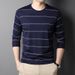 Top Grade Mulberry Silk 5.2% New Fashion Brand Striped 2023 Designer Luxury Men T Shirt Long Sleeve Tops Casual Mens Clothes_viptrois.com
