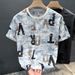 2025 Summer New Light Luxury Trend Wear Letter Printing Short-sleeved Round Neck Personalized Top Half-sleeved Men's T-shirt_viptrois.com