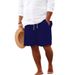 Men's Drawstring Cotton Linen Shorts 2023 Hot Selling Independent Sites in Europe And America Cross Border Swimwear_viptrois.com