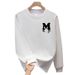 Men's Casual Long Sleeve Round Neck Sweatshirt - Soft Fleece Lined, Loose Fit, Streetwear Style, Letter Print, Black & White Options (S-5XL)_viptrois.com