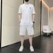 Men's Clothing Summer High End Casual Suit For Men New Loose Ice Silk Short Sleeved Shorts Printed Outfit A Set Of Men's Clothing_viptrois.com