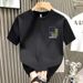 Men's Premium Cotton Short Sleeve T-Shirt With Geometric Print, Relaxed Fit Crew Neck Casual Top For Daily Wear_viptrois.com