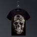 Men's Clothing Hot Diamond T Shirt Men's Short Sleeved Skull Trend T Shirt Spirit Guy Large Size Casual Men's Half Sleeved Mercerized Cotton_viptrois.com
