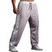 Men's Clothing Men's Sports Jogging Wide Leg Drawstring Elastic Waist Color Blocked Straight Casual Trousers_viptrois.com