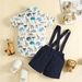 Babies' clothes summer gentleman's short-sleeved shorts lapel bow short-sleeved romper overalls suit_viptrois.com