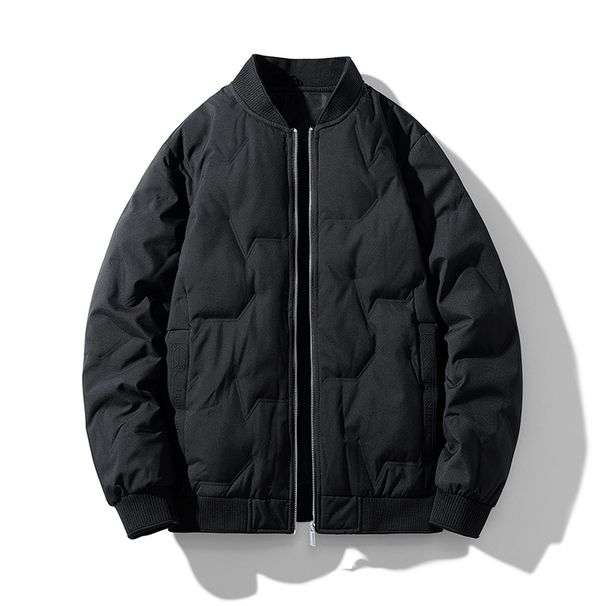 Down Jacket 2025 Winter Youth Trend Stand-up Collar Solid Color White Duck Down Men's 90 Down Jacket_viptrois.com