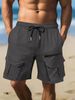 Men's Sports Shorts, Metallic Luster Shorts, Multi-pocket Work Shorts, Running And Cycling Shorts_viptrois.com