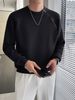 Retro Knit Sweater For Men - Oversized Pullover With 3D Jacquard (M-3XL, Black/White/Gray)"_viptrois.com