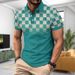 Men's Casual V-Neck Polo Shirt With Chest Pocket - Plaid Stitching Detail | Breathable All-Purpose T-Shirt For Daily Wear_viptrois.com
