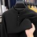 2025 New Double-Sided Thermal Base Shirt Men's Stand Collar Long Sleeve T-Shirt Autumn Winter Slim Fit Business Casual_viptrois.com