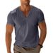 2025 Men's Summer Beach Short Sleeve Casual Solid Color Regular Fit T-Shirt Top_viptrois.com