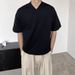 Men's Summer V Neck Short Sleeve T-Shirt Fashionable Breathable Solid Color Base Layer Top_viptrois.com