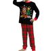 Christmas Fawn Snowflake plaid family Christmas print home suit set_viptrois.com