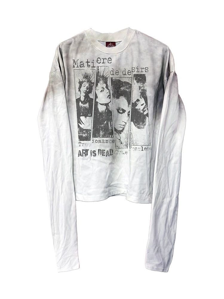 Printed Crew Neck Pullover T-shirt Men's And Women's Clothing European And American Autumn And Winter Fashion New High Street Retro Harajuku_viptrois.com