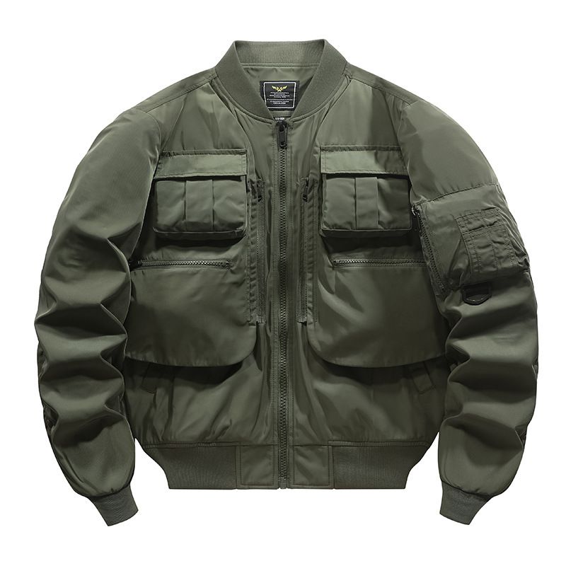 Men's Clothing Men's American Retro Baseball Jacket With Multiple Pockets, Functional Three Proof Jacket, Waterproof_viptrois.com