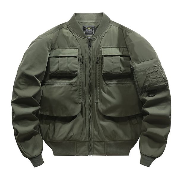 Men's Clothing Men's American Retro Baseball Jacket With Multiple Pockets, Functional Three Proof Jacket, Waterproof_viptrois.com