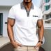 Men's Short-Sleeve Shirt – Classic Button-Up Design, Color-Blocked Style For Casual & Sporty Wear_viptrois.com