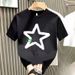 Men's Clothing Short Sleeved T Shirt Men's Summer Thin Fashion Print Casual Cotton Round Neck Half Sleeved Top Ins_viptrois.com