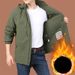 Men's Clothing Plus Velvet Trendy Casual Outdoor Winter Fleece-Lined Hooded Jacket For Outdoor Sports - Windproof & Water-Resistant Casual Coat_viptrois.com