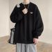 Autumn And Winter Hoodie Men's Retro Pullover Loose Round Neck Long Sleeved Top_viptrois.com