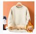 Lambskin Round-neck Padded Thick Sweater, Stylish And Loose Long-sleeved Coat_viptrois.com