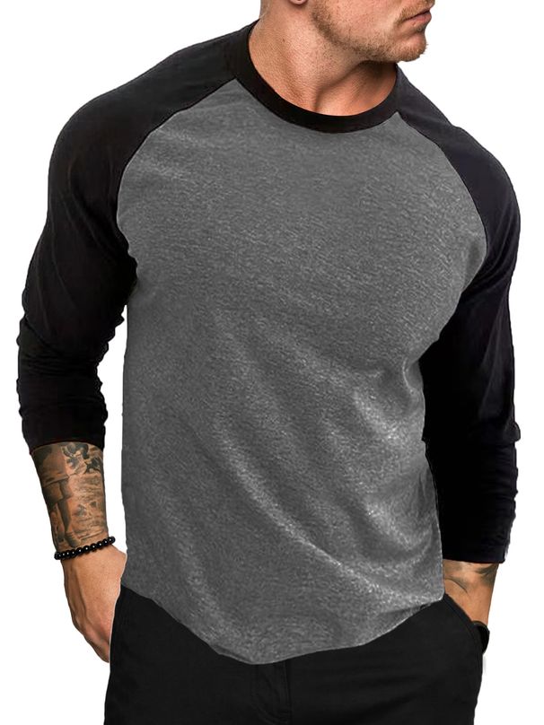New Long-sleeved Round-neck T-shirt For Men, Loose And Breathable Large-sized Base Layer, Casual Shoulder Sleeve Top_viptrois.com