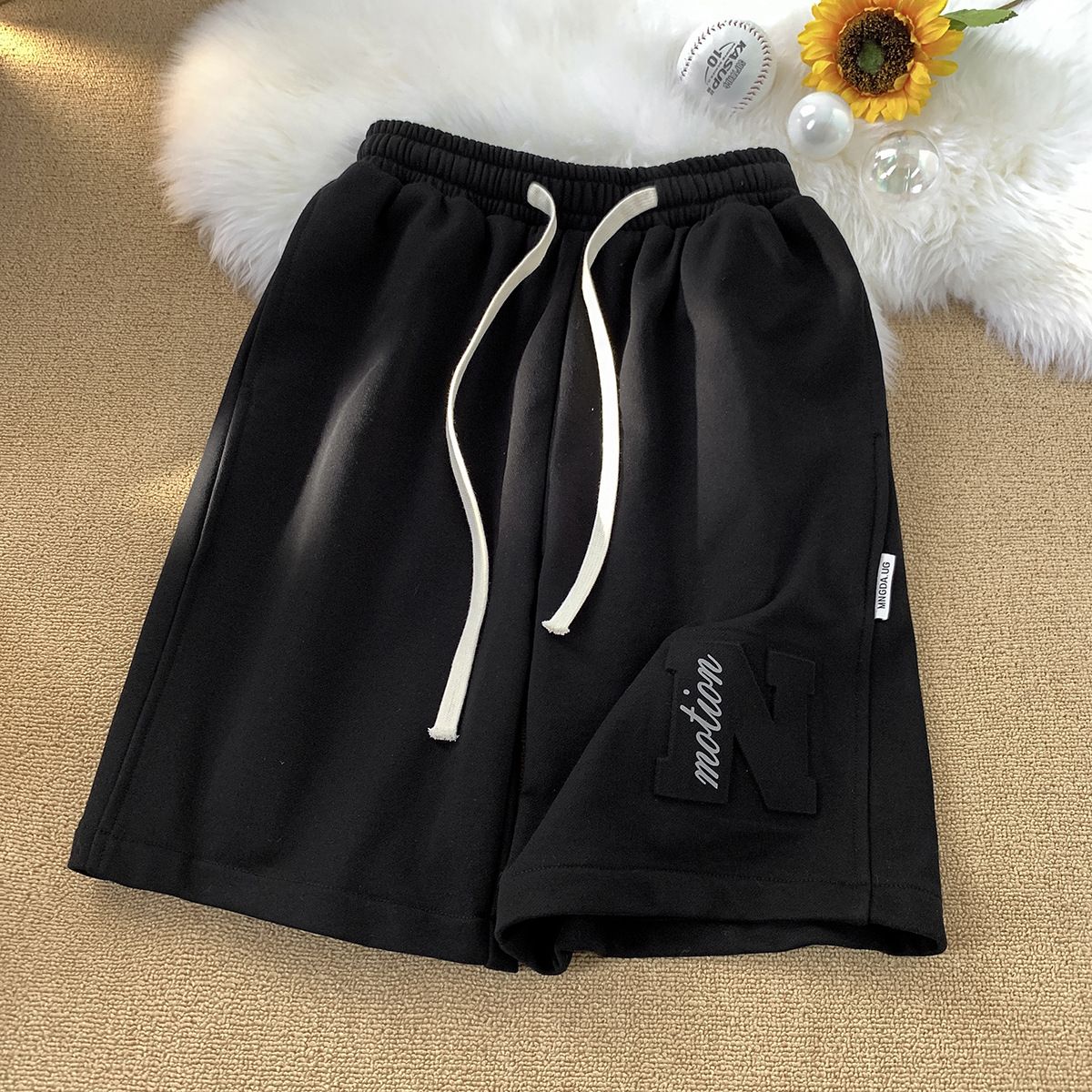 Men's Clothing Avocado Green Shorts Men's Summer Trend Brand Steel Print Versatile Beach Sports Pants American High Street Wear Five Point Breeches_viptrois.com
