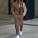 European And American Men's Hoodie Two-piece Set 3D Digital Half Zipper Casual Versatile Sportswear Autumn And Winter Set_viptrois.com