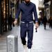 Men's Fleece-Lined Baseball Jacket & Pants Set – Winter Casual Outerwear For Outdoor & Commuting (Black, Navy, Grey, Grey/White Sleeves) – S-Xxxl_viptrois.com