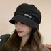 Letter Embroidery French Beret Autumn Casual Sunshade Octagonal Fashion Versatile Face Slimming Slouchy Hat For Women_viptrois.com