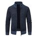 Loom Foreign Trade Autumn Winter New Knitted Jacket Stand Collar Slim Fit Sweater Men's Zipper Cardigan Coat_viptrois.com