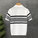 Men's Clothing Short Sleeved Summer New Style Trend All Match Slim Men's T Shirt Striped Short Sleeved Trend_viptrois.com