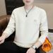 Men's Fleece Crew Neck Long Sleeve T-Shirt Thermal Sweater_viptrois.com