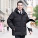 Pure Men's Jacket Short Thickened Winter Business Dad Style White Duck Down Plus Size Warm Coat Cold Resistant_viptrois.com