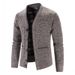 Men’s Slim Fit V-Neck Cardigan – Plus Velvet Thickened Sweater Coat (Red/Light Grey/Dark Gray/Blue/Brown, M-3XL)_viptrois.com