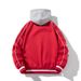 Men's Clothing Street Fashion Baseball Jacket Men's Spring New Terry Velvet Badge Embroidery Padded Jacket Hooded Jacket Women's Red_viptrois.com