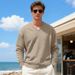Men's Clothing Loose-Fit V-Neck Knit Sweater With Jacquard Pattern – Breathable Polyester Long Sleeve Pullover, Casual Streetwear (Sizes S-XXXL)_viptrois.com