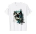 Cat Blue Eyes Cat Motif Art Forest Animal Cat T-Shirt Mens Womens Tees Top_viptrois.com