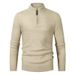 Men's Clothing Autumn And Winter New Men's Half High Collar Zipper Knitwear Long Sleeve Trend Solid Color Men's Pullover Sweater_viptrois.com