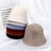 Autumn and Winter Angolan Rabbit Hair Fisherman for Women with Plain Small Face, Warm Water Bucket Hat, Net Red Korean_viptrois.com