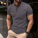 Unbeatable Quality Summer Short Sleeved Men's New Solid Color Henry Collar Button Slim Fit Ball Shirt_viptrois.com