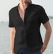 Men's Clothing 2025 New European And American Summer Short Sleeve Tops Casual Cardigan Foreign Trade Men's Shirt Men's Solid Color Shirt_viptrois.com