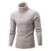 Sweater Men's Knitted Sweater Autumn And Winter New European And American Turtleneck Solid Color Twist Bottoming Shirt_viptrois.com